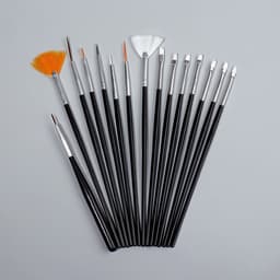 Набор кистей для наращивания и дизайна ногтей, 15 шт., чёрный