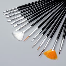 Набор кистей для наращивания и дизайна ногтей, 15 шт., чёрный