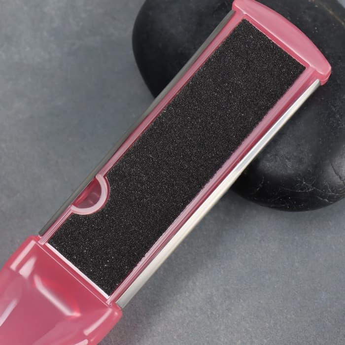 Пилка для пяток, металлическая/наждачная, двусторонняя, 17 см, МИКС