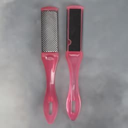 Пилка для пяток, металлическая/наждачная, двусторонняя, 17 см, МИКС