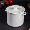 Кастрюля эмалированная, 5.5 л, d=24 см, с крышкой, без декора, крышка МИКС