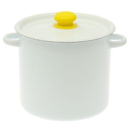 Кастрюля эмалированная, 5.5 л, d=24 см, с крышкой, без декора, крышка МИКС