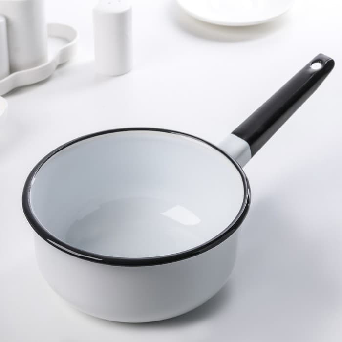 Ковш эмалированный, 1.5 л, без деколи, белый