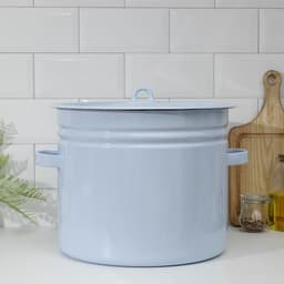 Бак эмалированный, 20 л, d=34 см, с крышкой, без декора, голубой