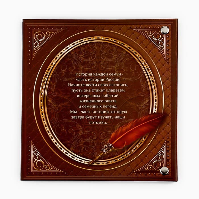 Родословная книга с рамкой под фото «Семейная летопись», 50 листов, 21.5×23.7 см