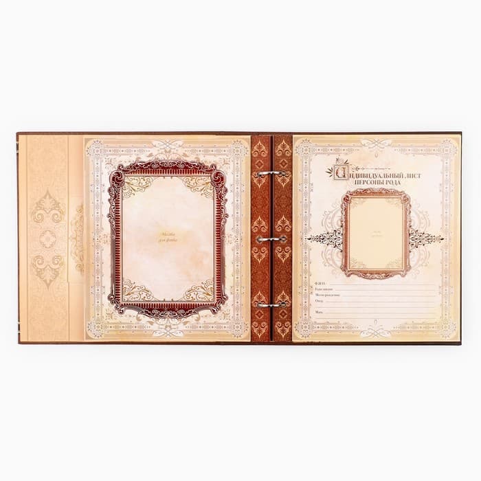 Родословная книга с рамкой под фото «Семейная летопись», 50 листов, 21.5×23.7 см