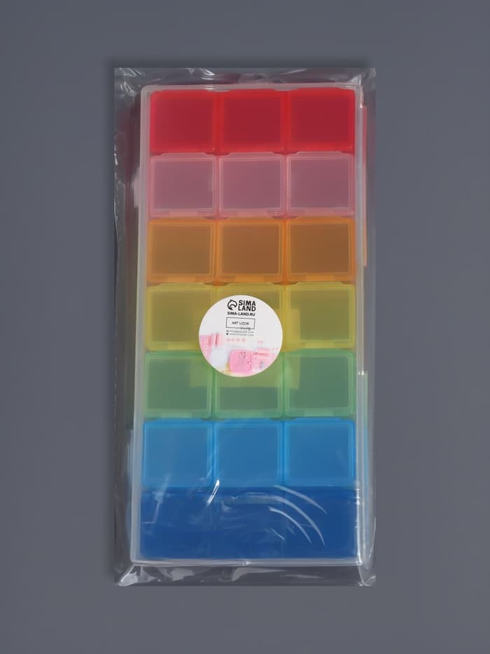 Органайзер для хранения мелочей, 21 ячейка, 19×8×2 см, МИКС