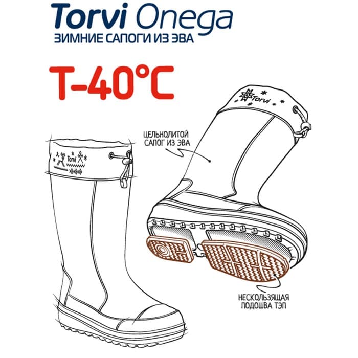 Женские зимние сапоги Torvi Онега ЭВА+ТЭП, 4-слойный вкладыш -40С, цвет синий, размер 37