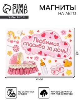 Набор магнитов на авто «Любимая, спасибо за дочь!», на выписку