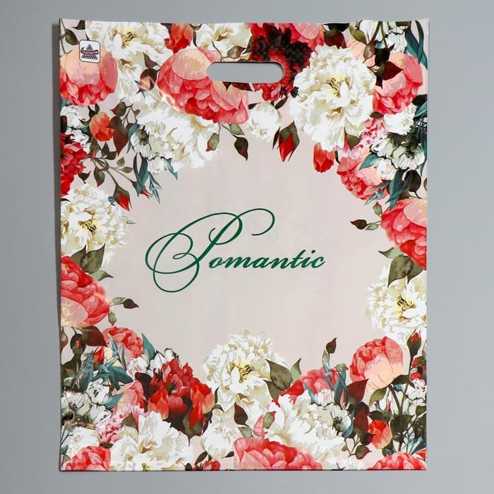 Пакет «Благородные цветы», полиэтиленовый с вырубной ручкой, 38×45 см, 60 мкм