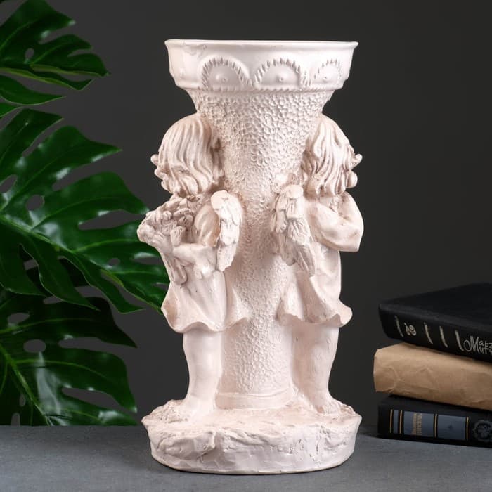 Подставка для мелочей «Два ангела», состаренный, 36 см