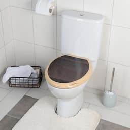Сиденье для унитаза «Декор. Кожа», 44.5×37.5 см, с крышкой, коричневое