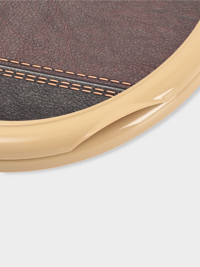 Сиденье для унитаза «Декор. Кожа», 44.5×37.5 см, с крышкой, коричневое