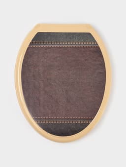 Сиденье для унитаза «Декор. Кожа», 44.5×37.5 см, с крышкой, коричневое