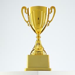 Кубок 092, наградная фигура, золото, подставка пластик, 19.8 см