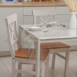 Клеёнка на стол ПВХ Доляна «Жидкое стекло», ширина 137 см, толщина 0.25 мм, рулон 50 м, прозрачная