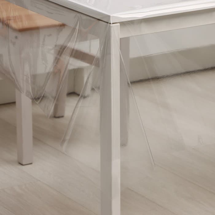 Клеёнка на стол ПВХ Доляна «Жидкое стекло», ширина 137 см, толщина 0.25 мм, рулон 50 м, прозрачная