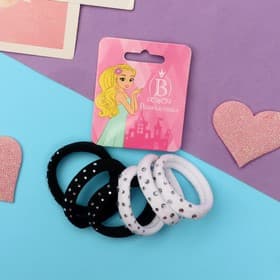 Резинки для волос Выбражулька «Блеск», набор 6 шт., стразинки, чёрные, белые