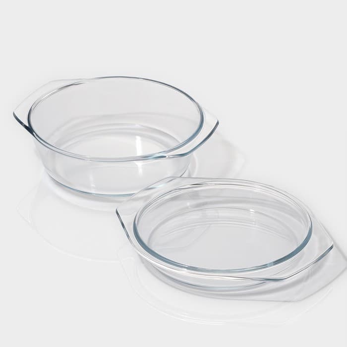 Кастрюля для запекания Доляна «Фуэго», 2 л, 25.5×22×6.2 см, жаропрочное стекло, с крышкой