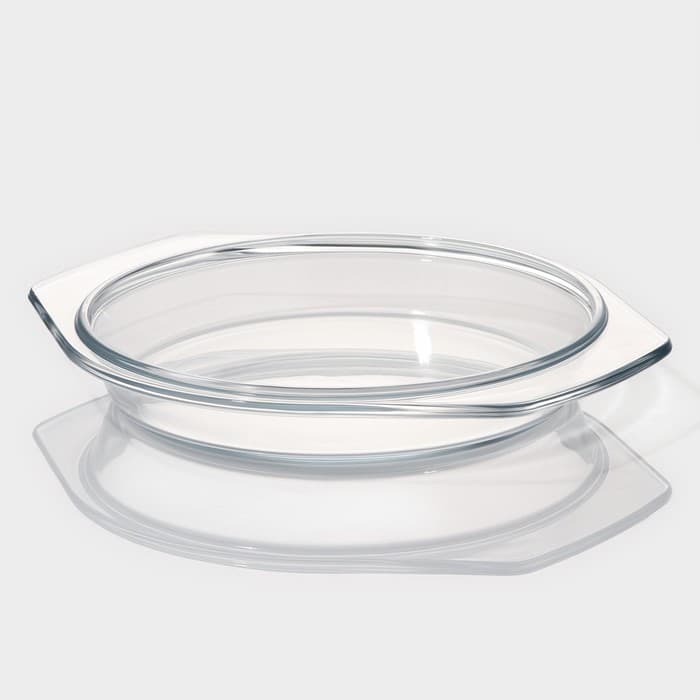 Кастрюля для запекания Доляна «Фуэго», 2 л, 25.5×22×6.2 см, жаропрочное стекло, с крышкой