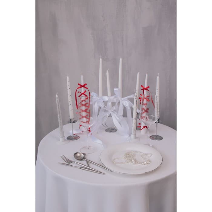 Свеча витая, 2.2×25 см, лакированная белая