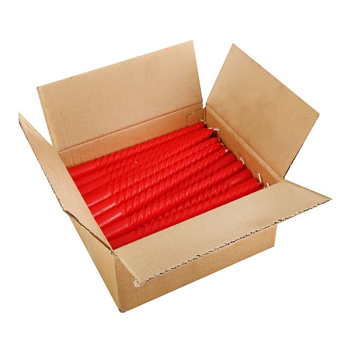 Свеча витая, 2.2×25 см, лакированная красная