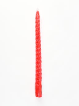 Свеча витая, 2.2×25 см, лакированная красная