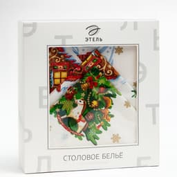 Кухонный набор новогодний «Этель. Новогодняя сказка»: скатерть 150×220 см ±3 см с ГМВО, салфетка 40×40 см-12 шт.
