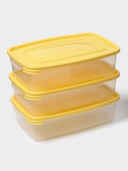 Набор пищевых контейнеров Полимербыт «Каскад», 3 шт., 700 мл, пластик, прозрачные, крышка МИКС