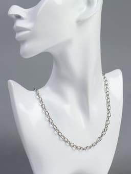 Цепочка с карабином, набор 5 шт. L=50 см, 7×5×1 мм, СМ-1935, цвет серебро