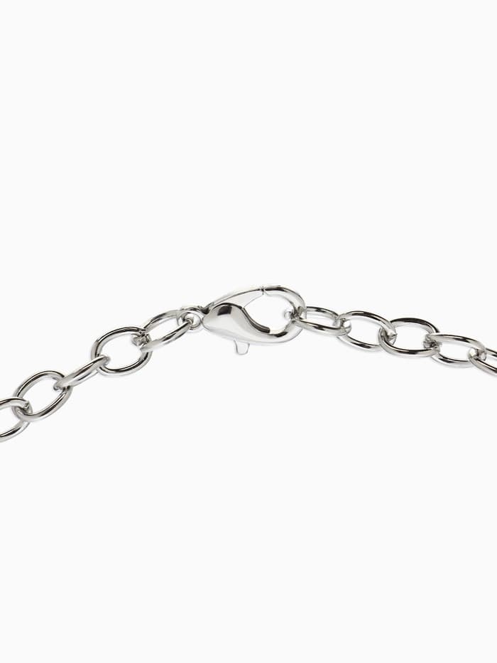 Цепочка с карабином, набор 5 шт. L=50 см, 7×5×1 мм, СМ-1935, цвет серебро