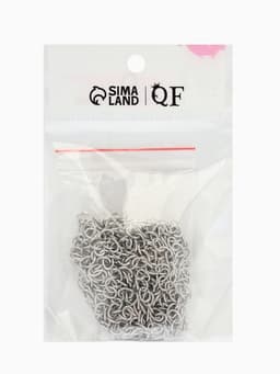 Цепочка с карабином, набор 5 шт. L=50 см, 7×5×1 мм, СМ-1935, цвет серебро