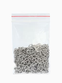 Цепочка с карабином, набор 5 шт. L=50 см, 7×5×1 мм, СМ-1935, цвет серебро