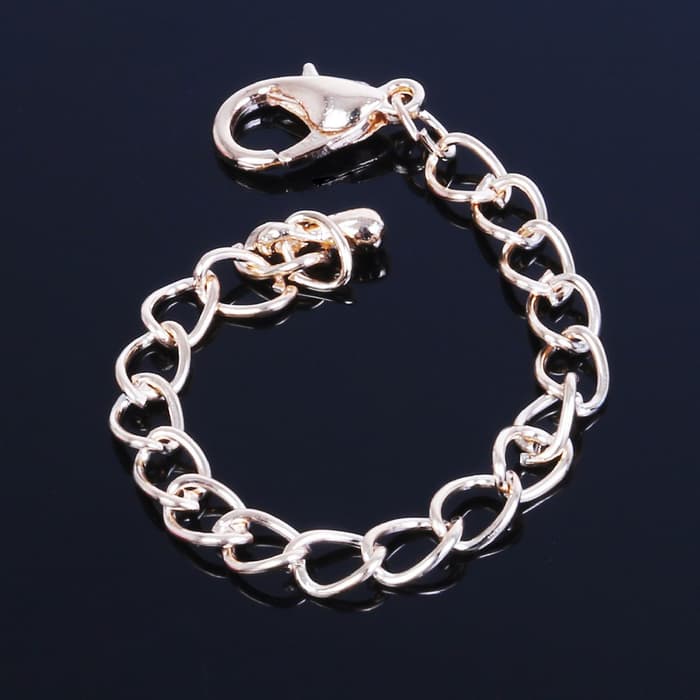 Замок карабин СМ-951, 5 шт. 6×9 мм, с удлинительной цепочкой 8 см, цвет золото