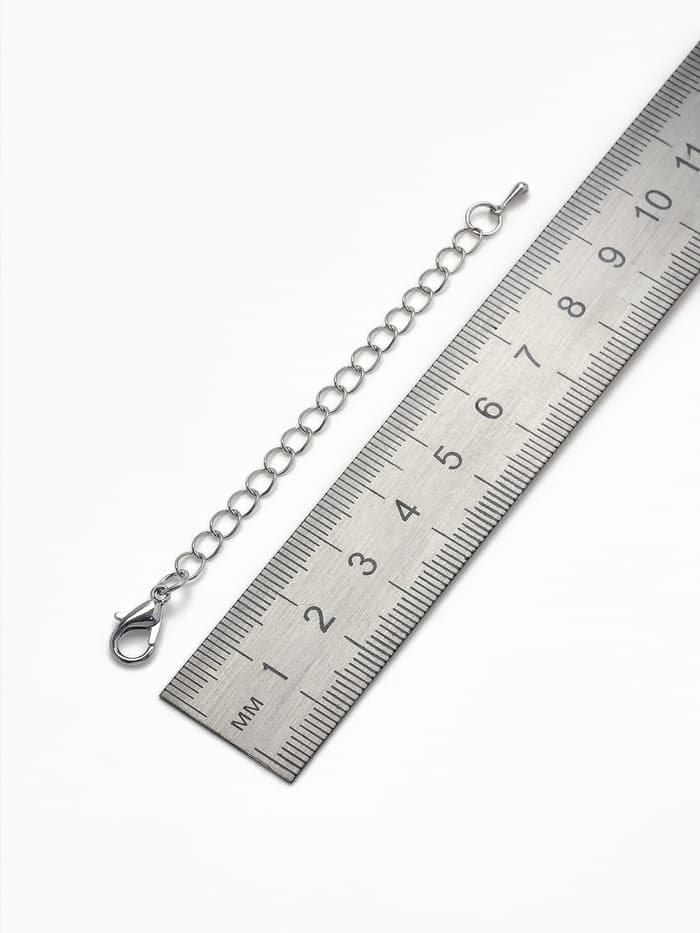 Замок-карабин СМ-951 (набор 5 шт.), 12×6 мм, с удлинительной цепочкой 7.5 см, цвет серебро