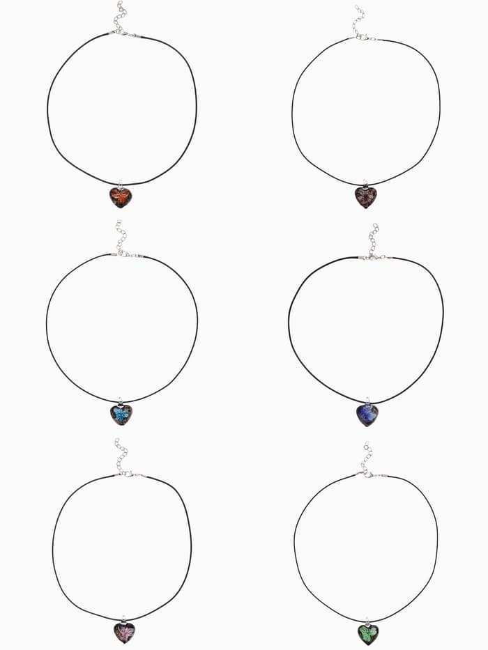 Кулон на шнурке «Муранское стекло», малый, сердечко темное, МИКС, 45 см