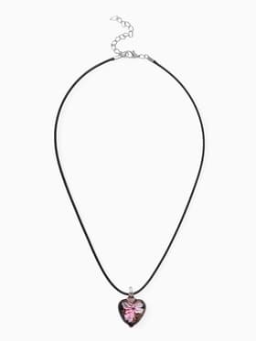 Кулон на шнурке «Муранское стекло», малый, сердечко темное, МИКС, 45 см