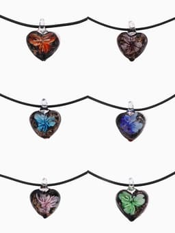 Кулон на шнурке «Муранское стекло», малый, сердечко темное, МИКС, 45 см