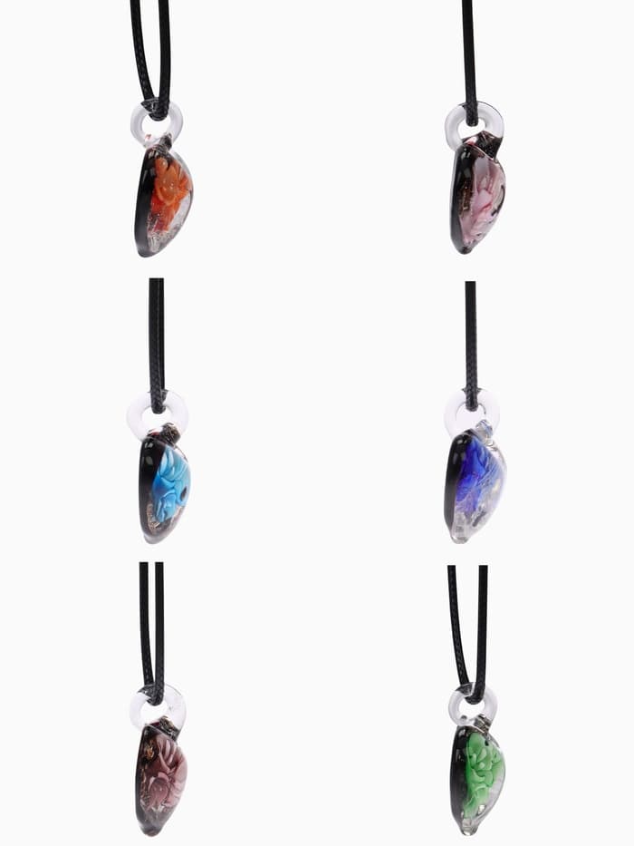 Кулон на шнурке «Муранское стекло», малый, сердечко темное, МИКС, 45 см