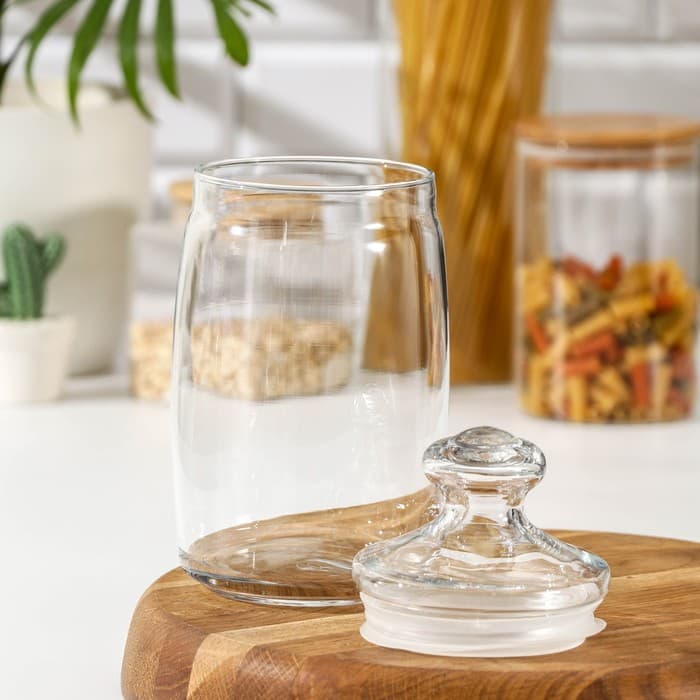 Банка для хранения сыпучих продуктов Paşabahçe Cesni, 1.1 л, стекло, прозрачная