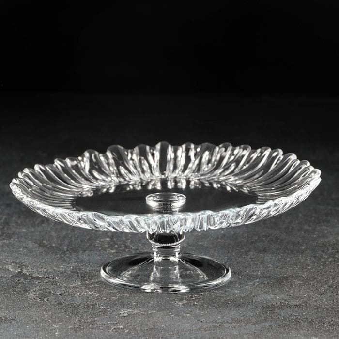 Блюдо на ножке стеклянное Aurora, d=20.5 см