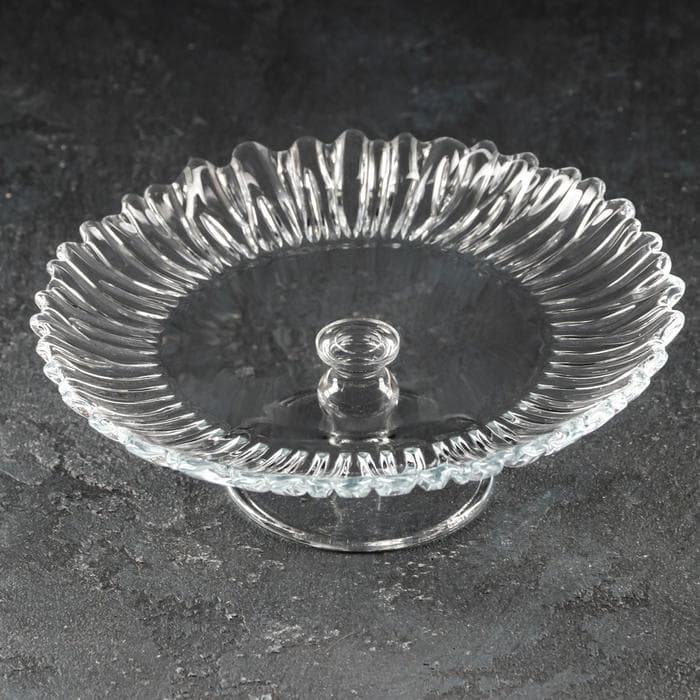 Блюдо на ножке стеклянное Aurora, d=20.5 см