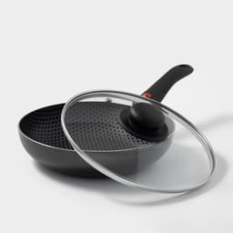 Сковорода Forever, d=22 см, съёмная ручка, стеклянная крышка, антипригарное покрытие, алюминий, чёрная