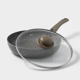 Сковорода Onyx, d=24 см, съёмная ручка, стеклянная крышка, антипригарное покрытие, алюминий, серая