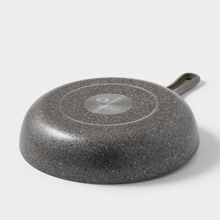 Сковорода Onyx, d=24 см, съёмная ручка, стеклянная крышка, антипригарное покрытие, алюминий, серая