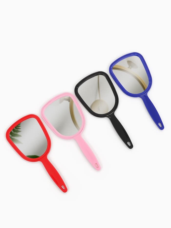 Зеркало с ручкой, 9.5×21 см, (8×10 см), МИКС