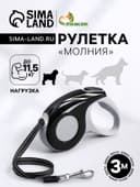 Рулетка «Молния», 3 м, до 11.5 кг, чёрная