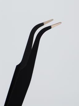 Пинцет для наращивания ресниц, загнутый, 12 см, чёрный