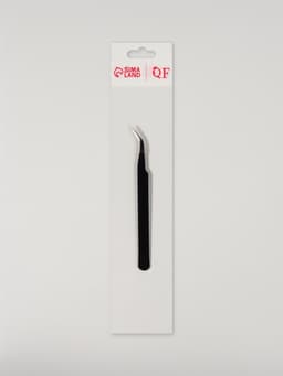 Пинцет для наращивания ресниц, загнутый, 12 см, чёрный