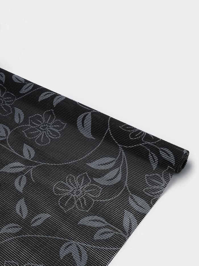 Коврик противоскользящий Доляна «Вьющиеся цветы», 45×100 см, серый